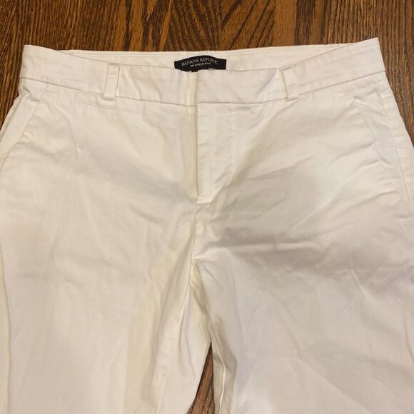 Banana Republic 2 The Avalon Pant White Regular Pant Belt Loops Pockets - Picture 2 of 6